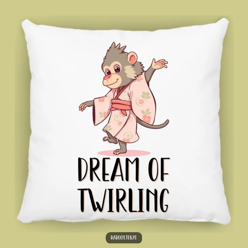 Funny Baboon Pirouette Kimono Pillow - Comfy & Elegant Accent Decor