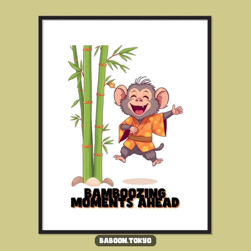 Joyful Baboon Leaping Free Printable Wall Art - Cheerful Downloadable Decor