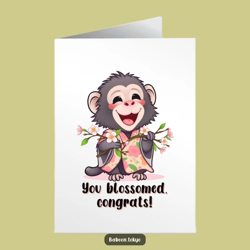 Blooming Baboon Free Printable Congrats Card - Joyful Downloadable Gift