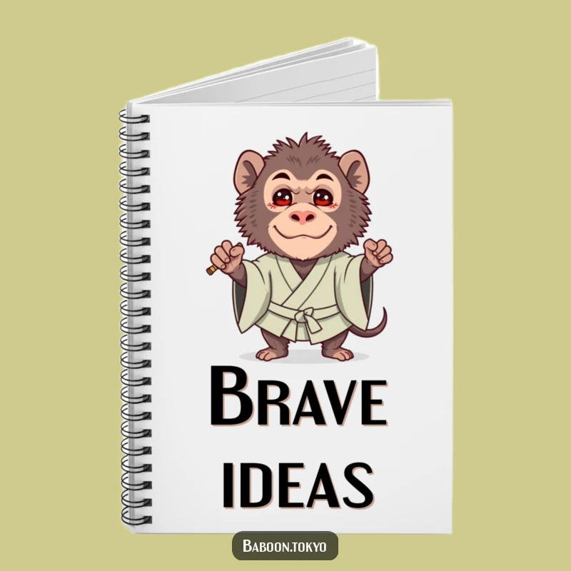 Funny Brave Baboon Kimono Notebook - Journal Your Protective Thoughts