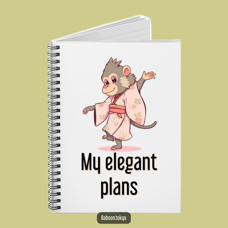 Funny Baboon Pirouette Kimono Notebook - Journal Your Graceful Ideas