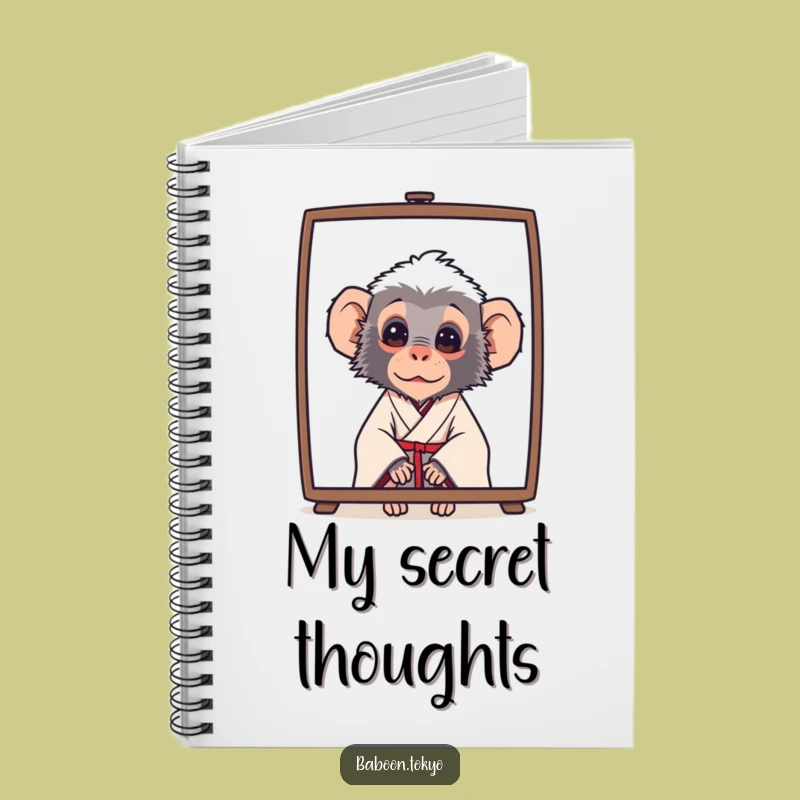 Funny Baboon Peek Kimono Notebook - Journal Your Curious Thoughts