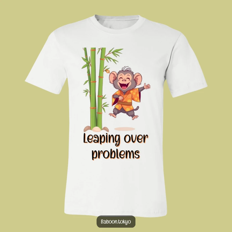 Funny Baboon Leaping Kimono T-Shirt - Express Your Joyful Side