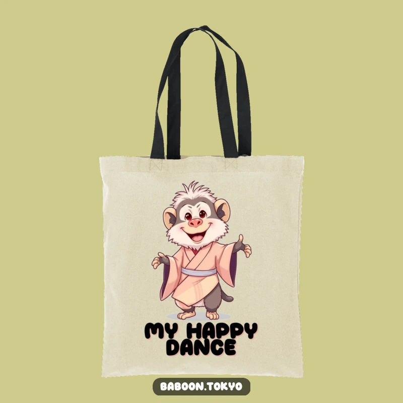 Funny Delighted Baboon Kimono Tote Bag - Joyful & Stylish Baboon Carryall
